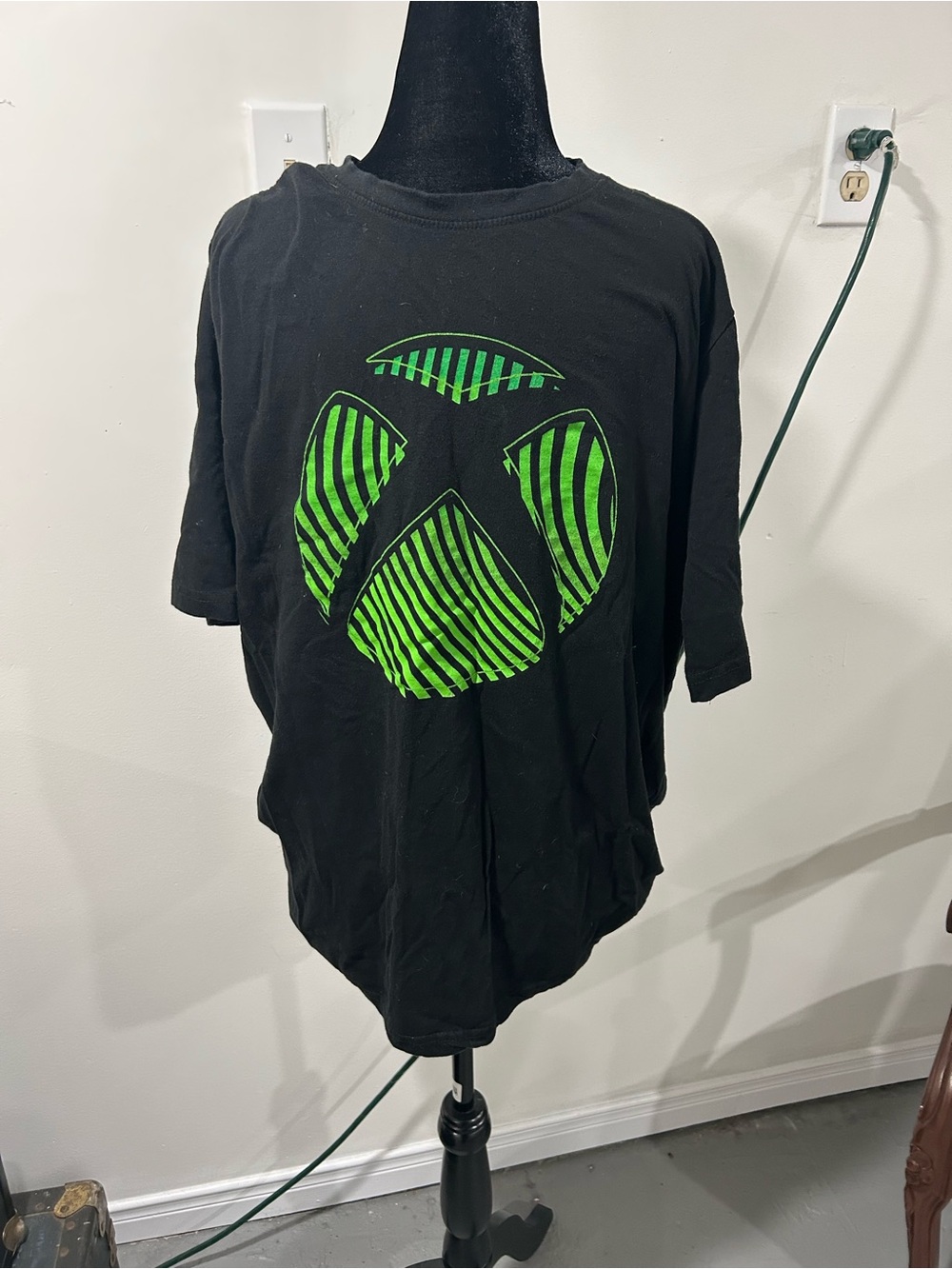 Black T-Shirt with Neon Green Xbox Logo